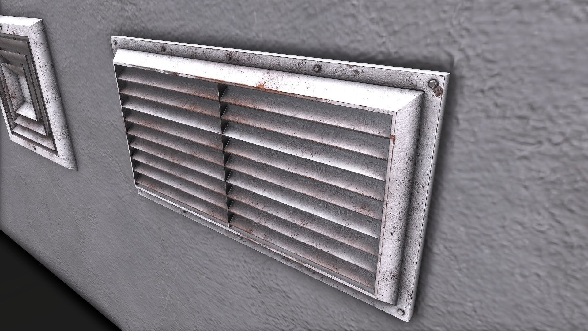 Air Vent Systems Old Low-poly 3D model_6