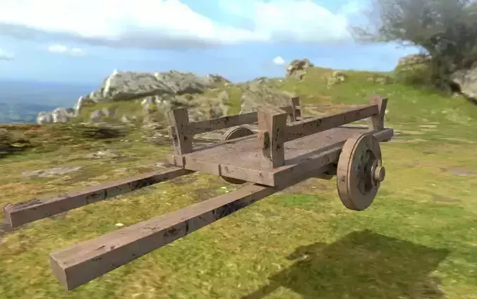 3D Cart wooden wagon