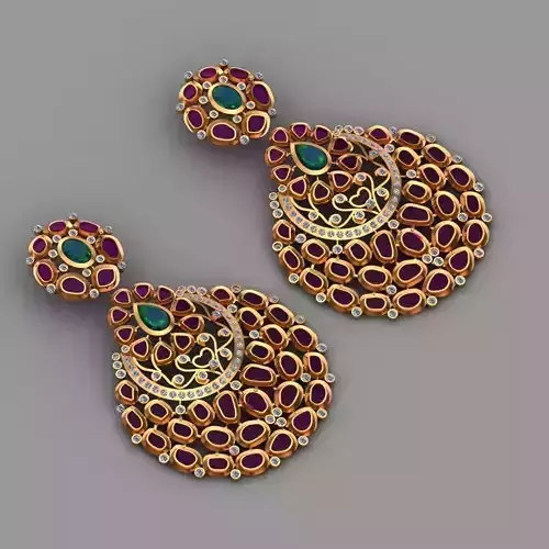 Diamond kundan earrings for woman