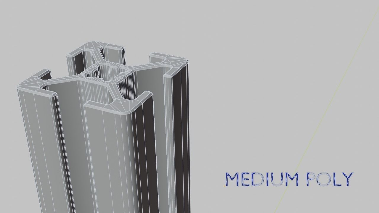 8020 20mm 4-slot extrusion 3D model_6