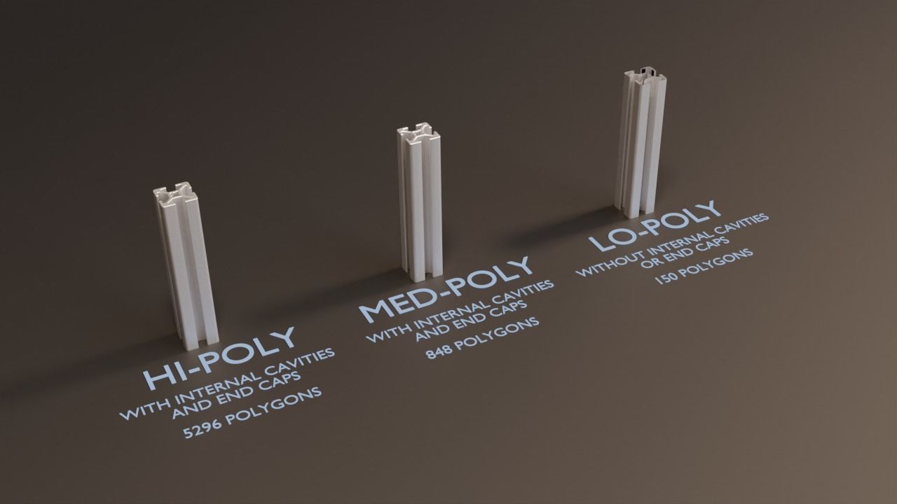 8020 20mm 4-slot extrusion 3D model_4