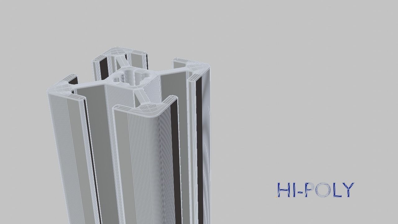 8020 20mm 4-slot extrusion 3D model_5