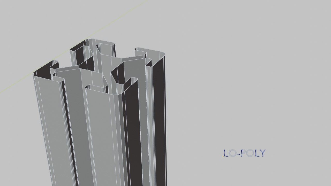 8020 20mm 4-slot extrusion 3D model_7