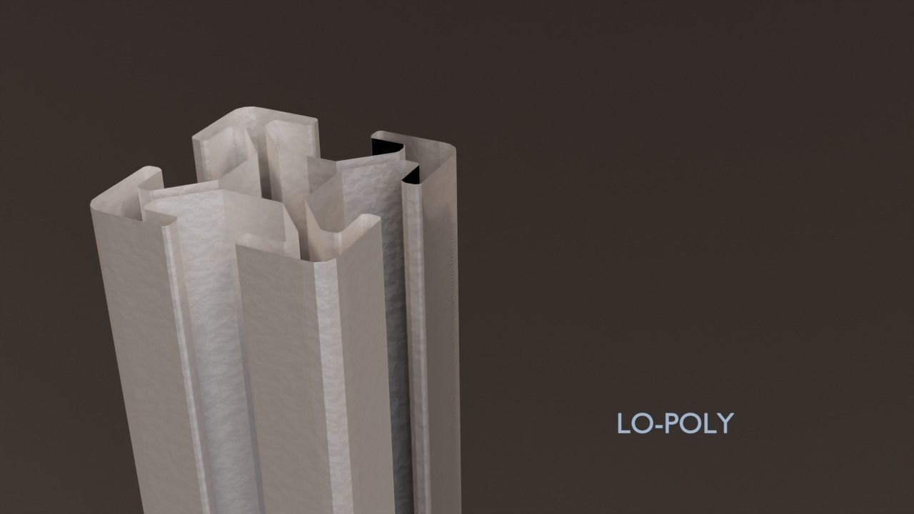 8020 20mm 4-slot extrusion 3D model_3