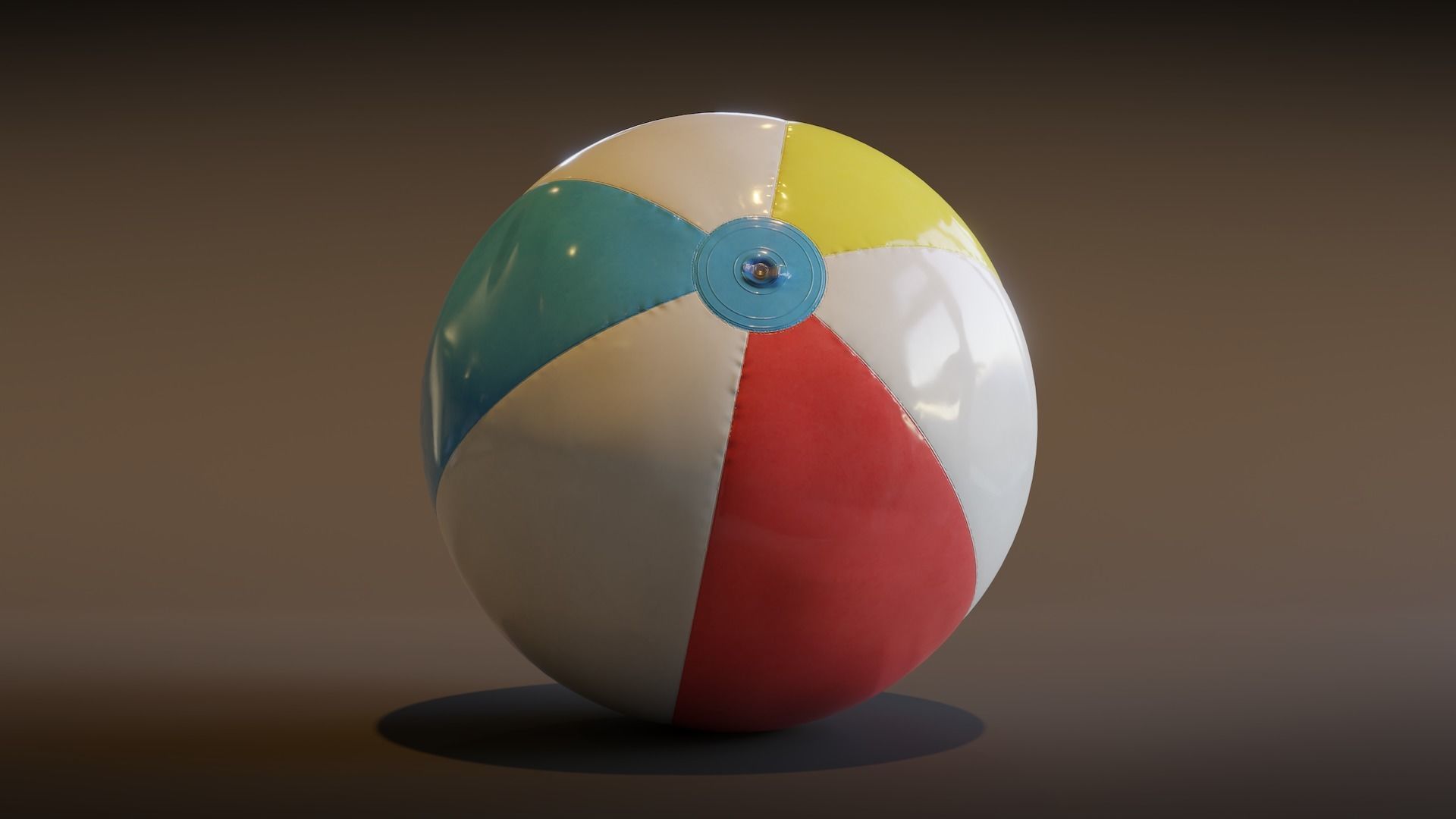 Beach Ball Low-poly 3D model_4