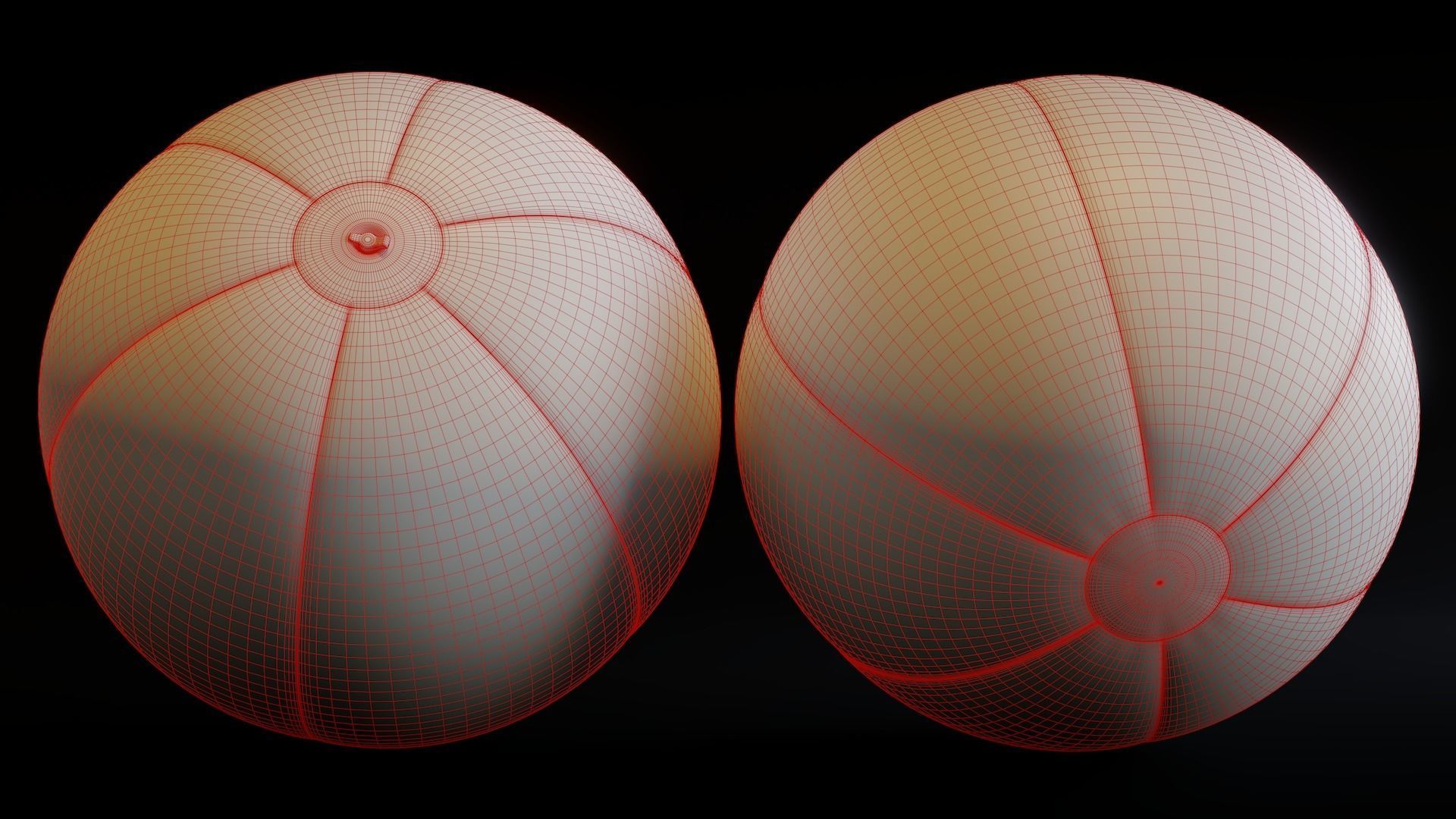 Beach Ball Low-poly 3D model_5