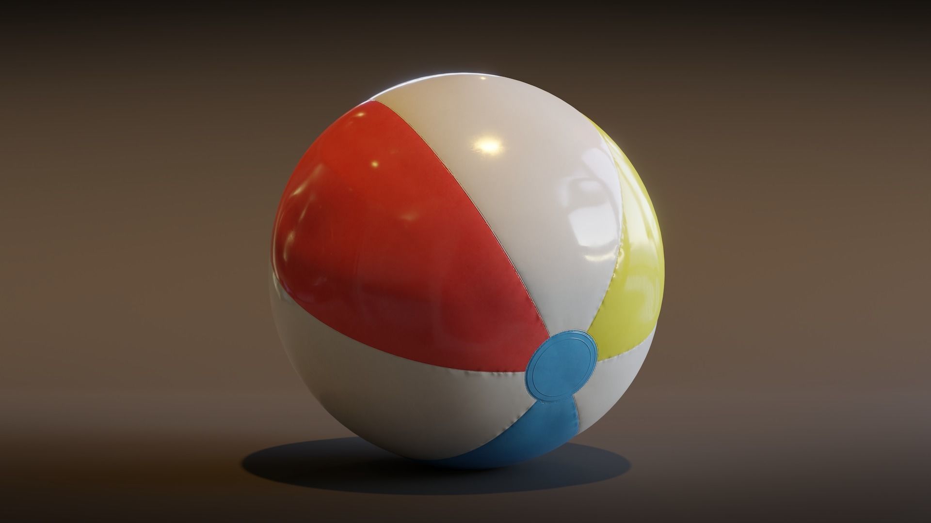 Beach Ball Low-poly 3D model_3