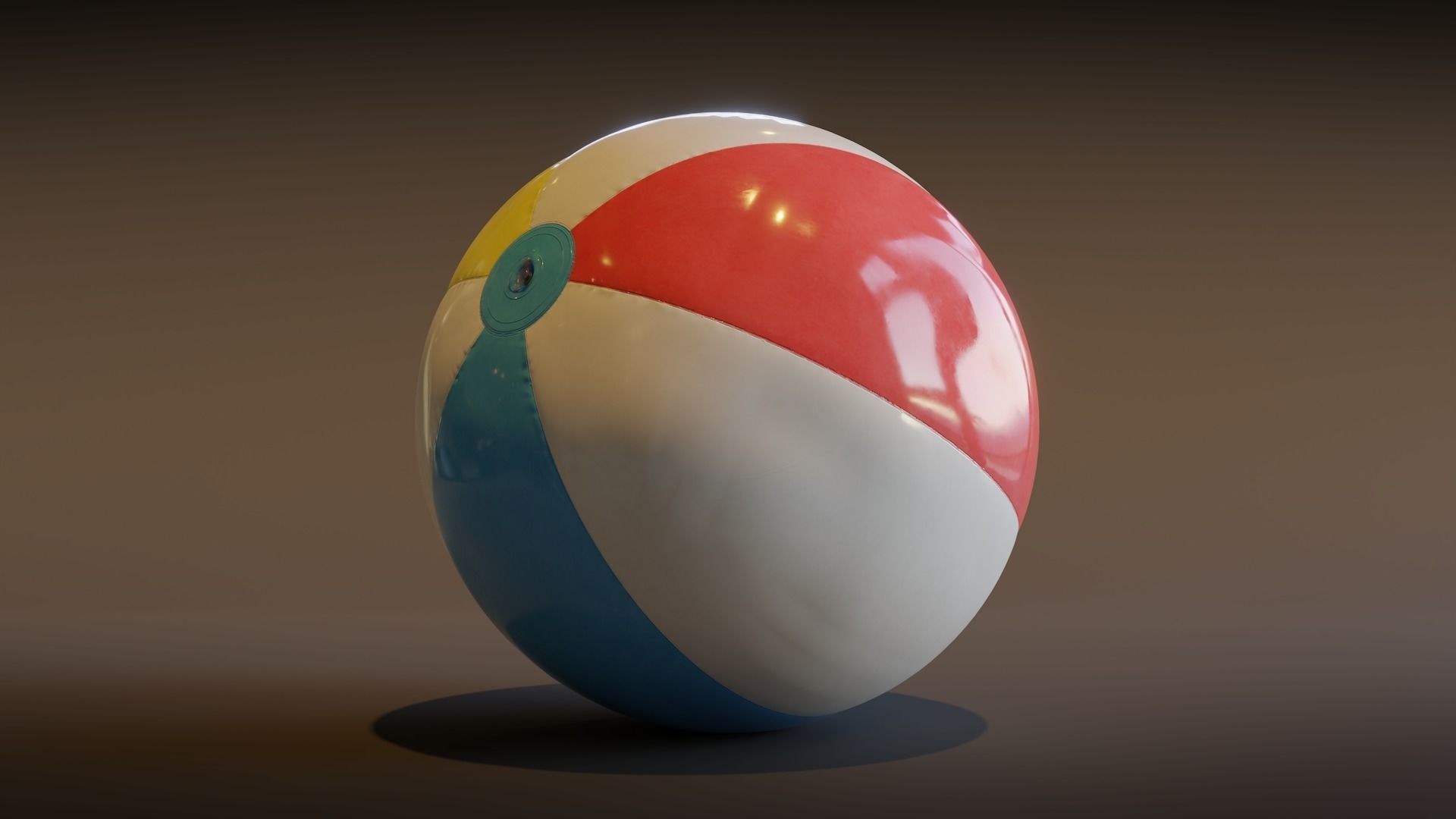 Beach Ball Low-poly 3D model_2