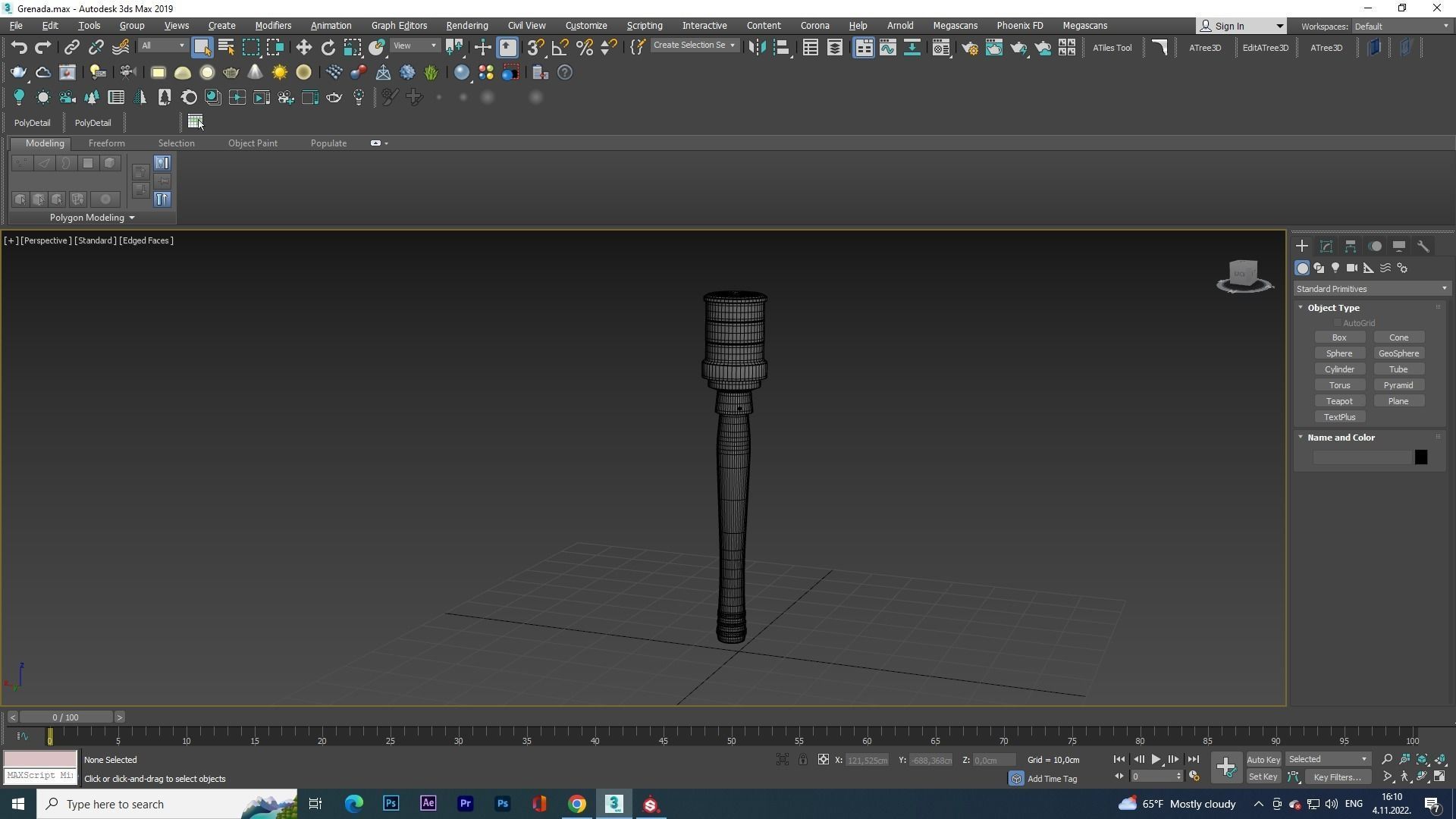 German Grenade Low-poly 3D model_3