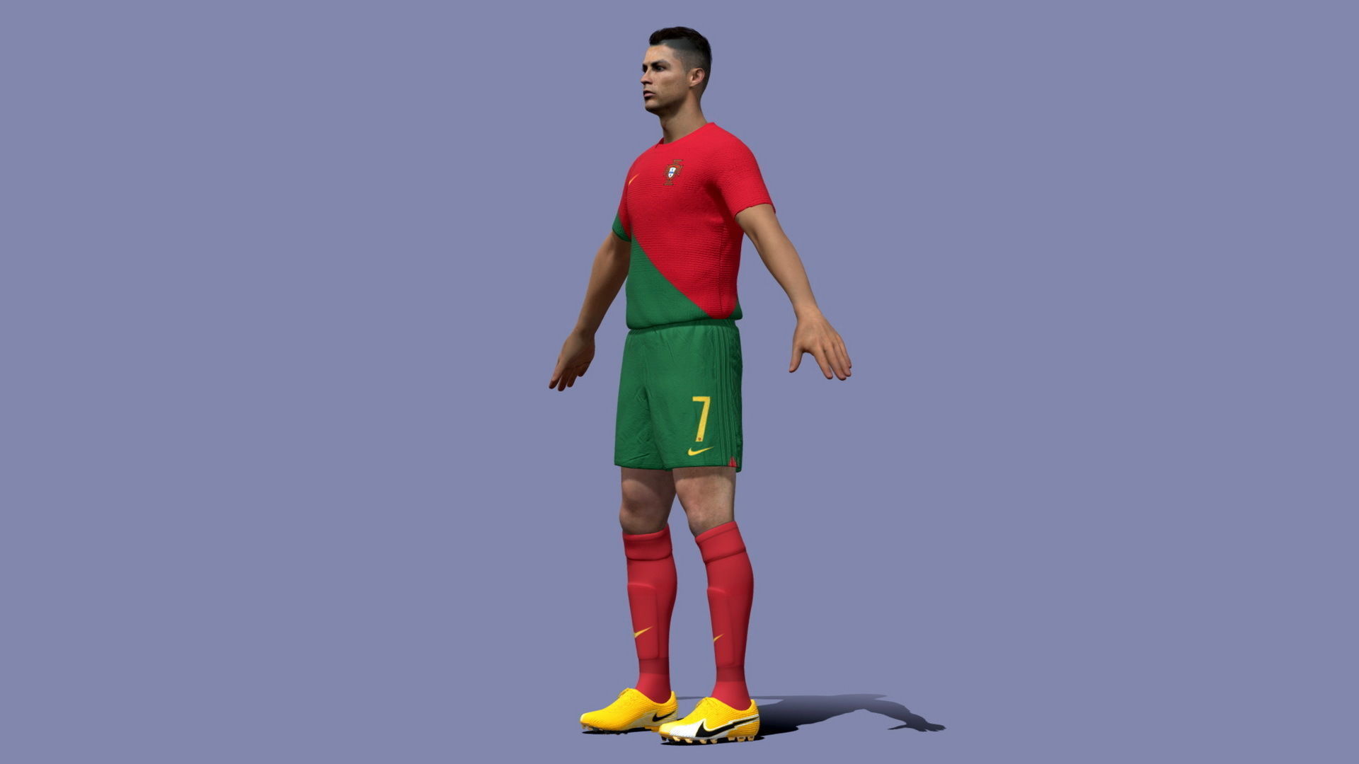 3D Rigged Cristiano Ronaldo Portugal Worldcup 2022 3D model_1