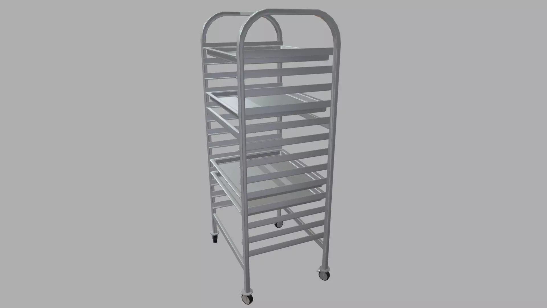 Tray Rack Trolley Low-poly 3D model