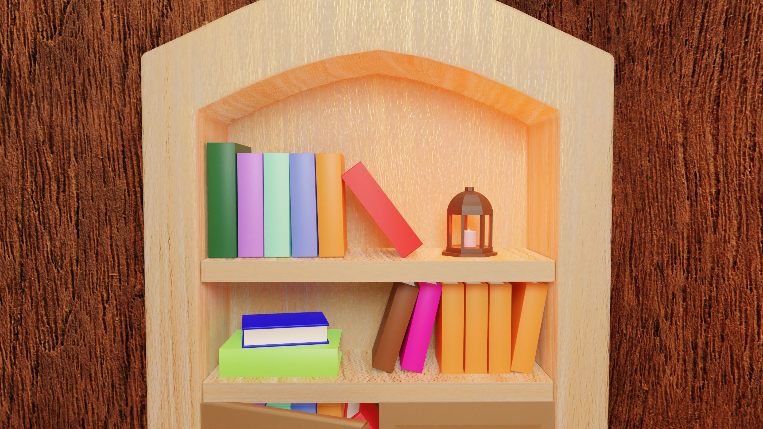 Tree stump Study Room  3D model_3