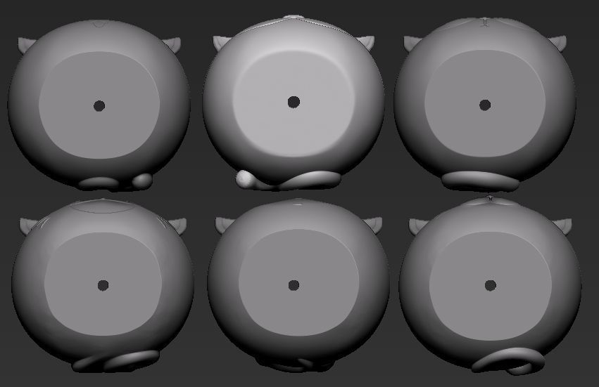 Kit of six vase in the shape of a cat 3D print model_6