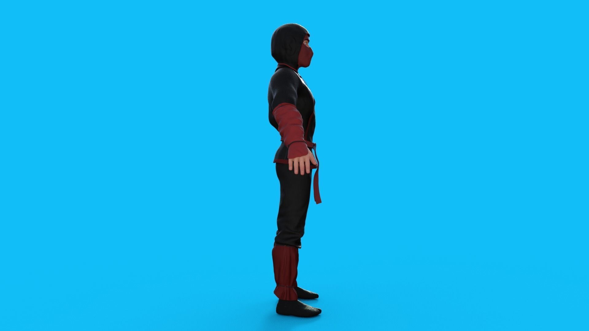 Ninja Character Rigged 3D model_24