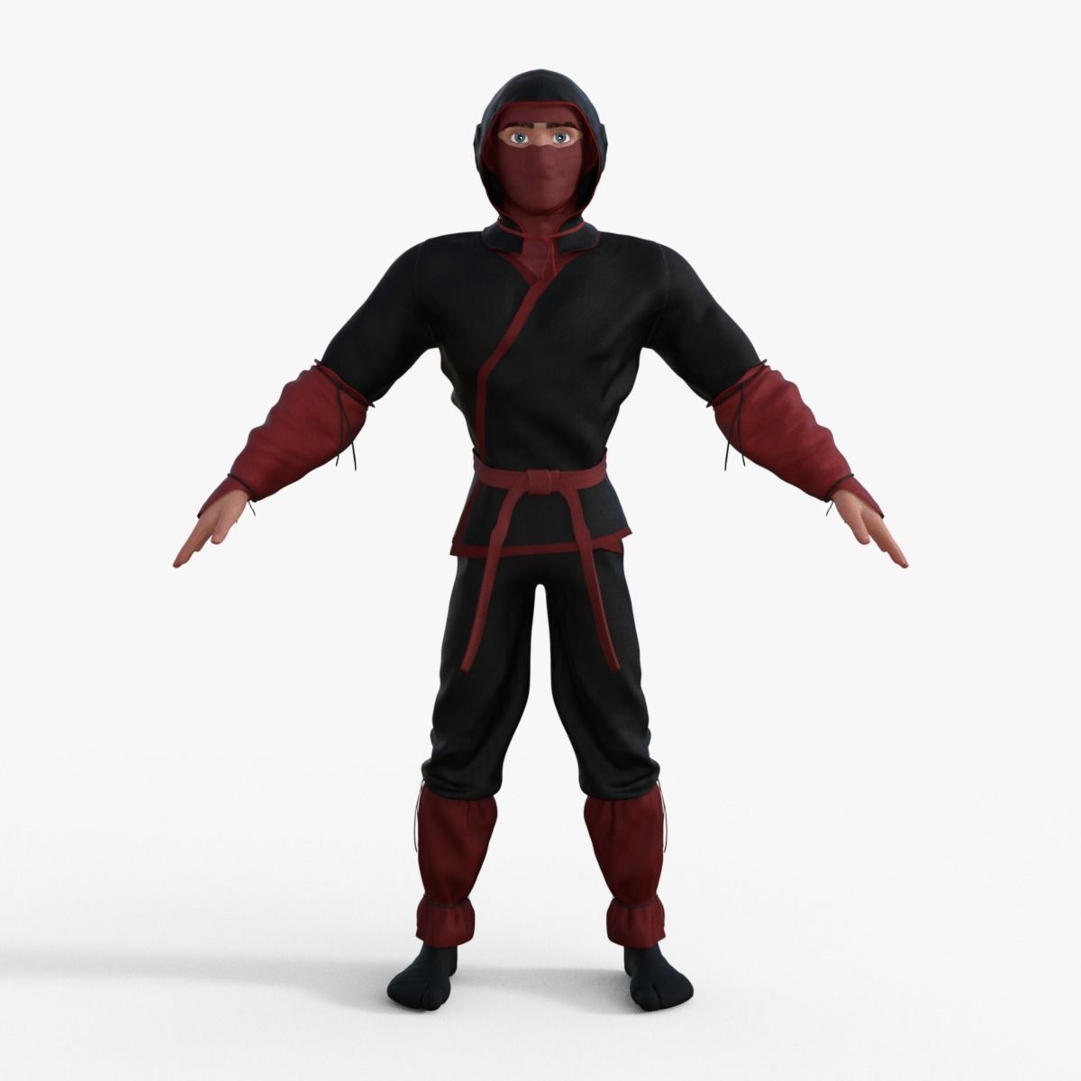 Ninja Character Rigged 3D model_10