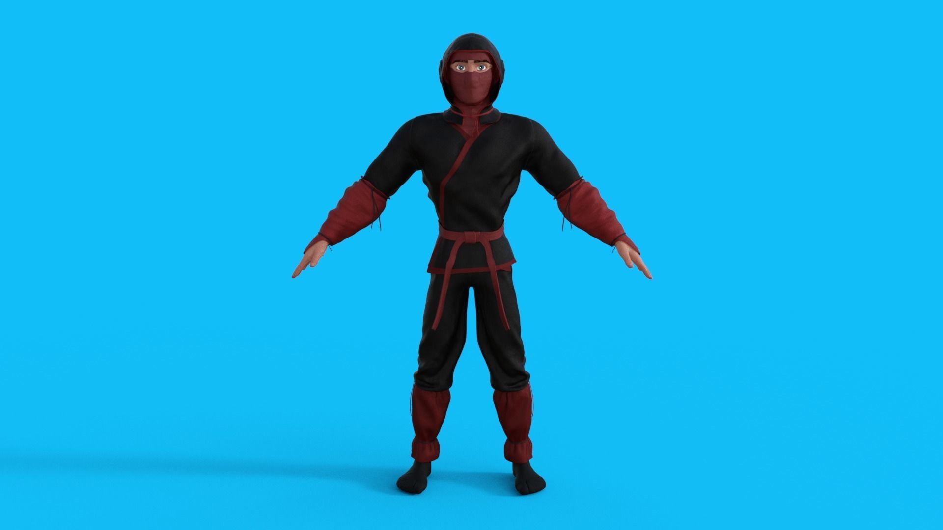 Ninja Character Rigged 3D model_18