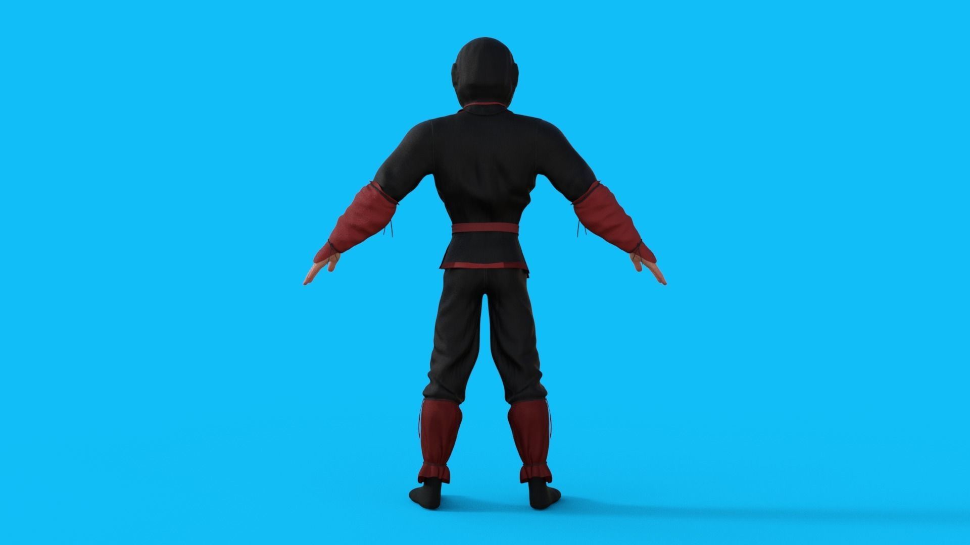 Ninja Character Rigged 3D model_22