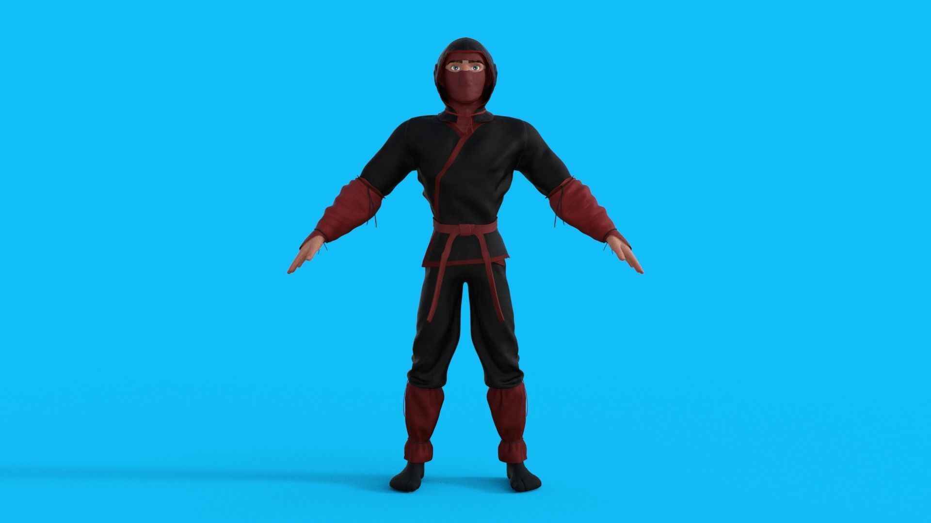 Ninja Character Rigged 3D model_26