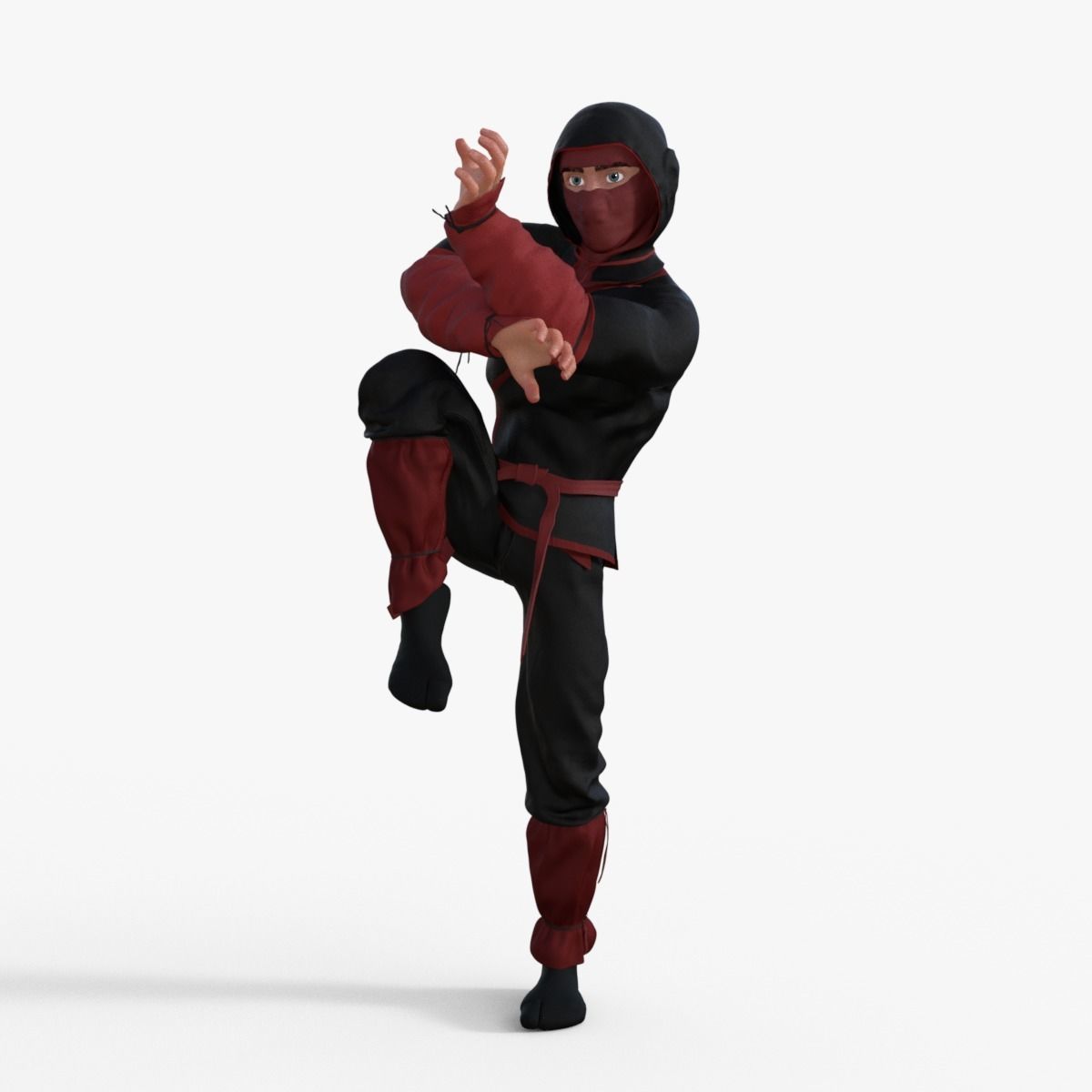 Ninja Character Rigged 3D model_7