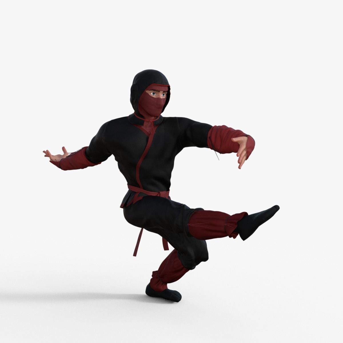 Ninja Character Rigged 3D model_8