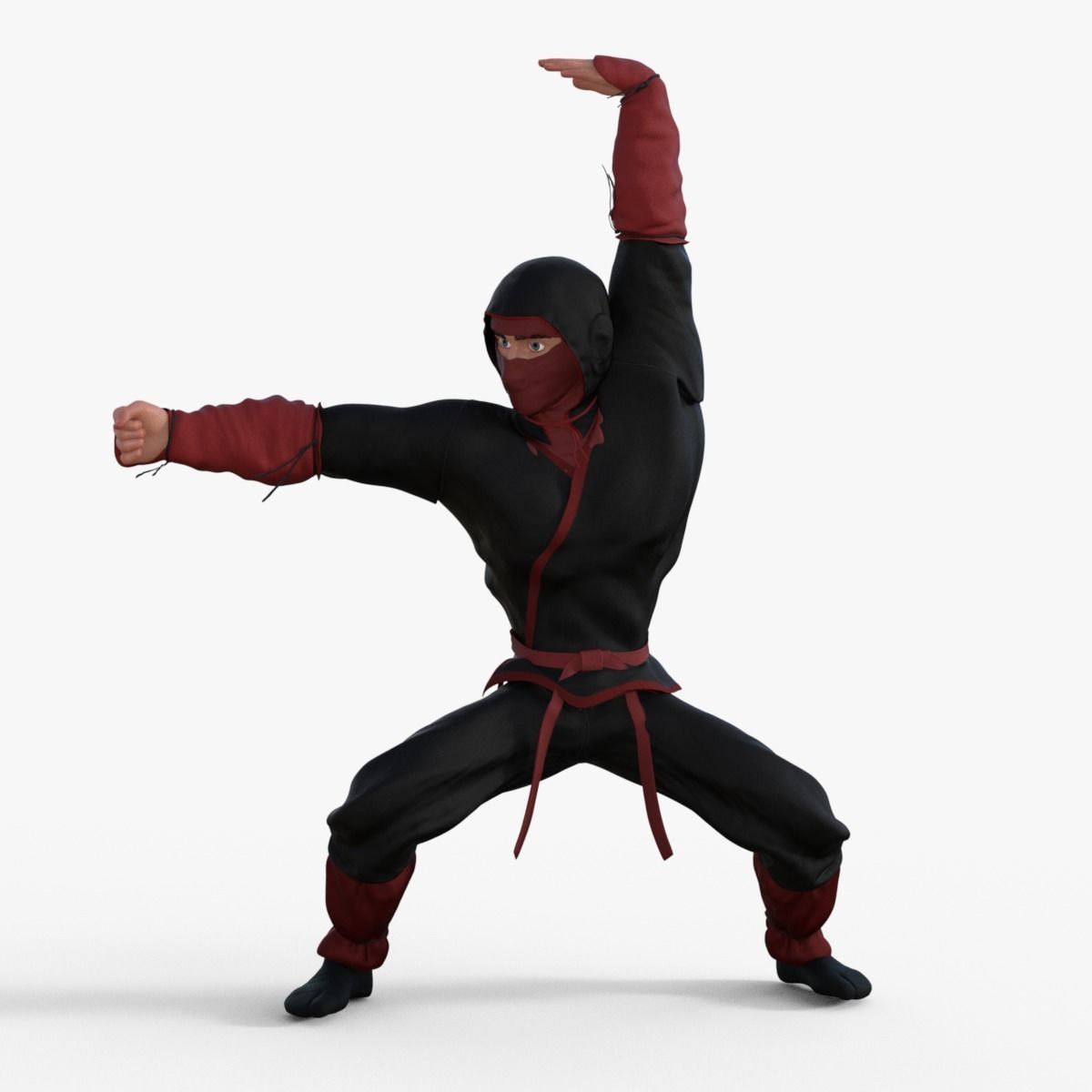 Ninja Character Rigged 3D model_6
