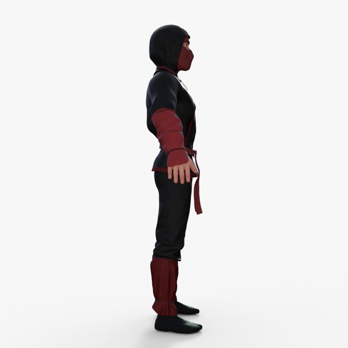 Ninja Character Rigged 3D model_16