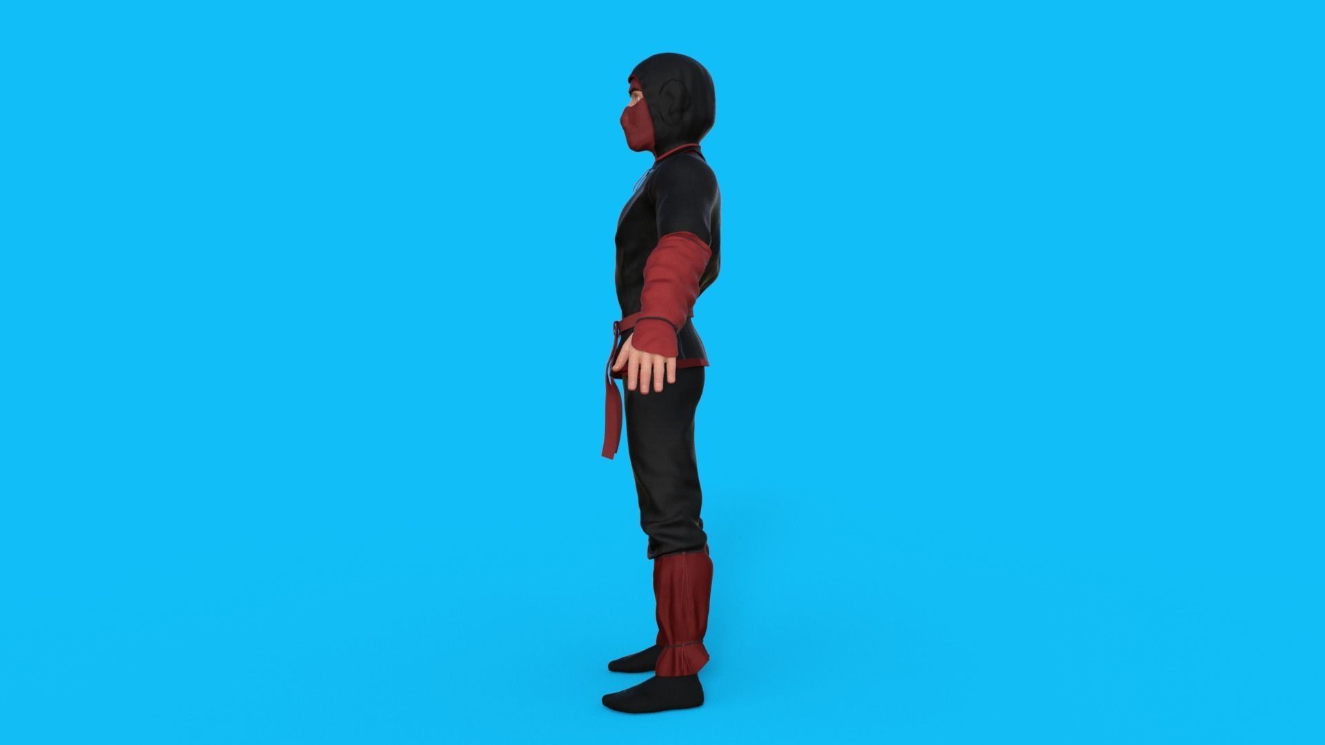 Ninja Character Rigged 3D model_20