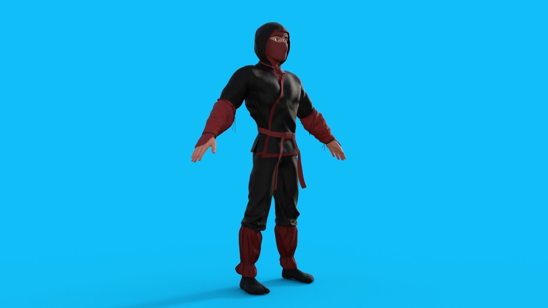 Ninja Character Rigged 3D model_25