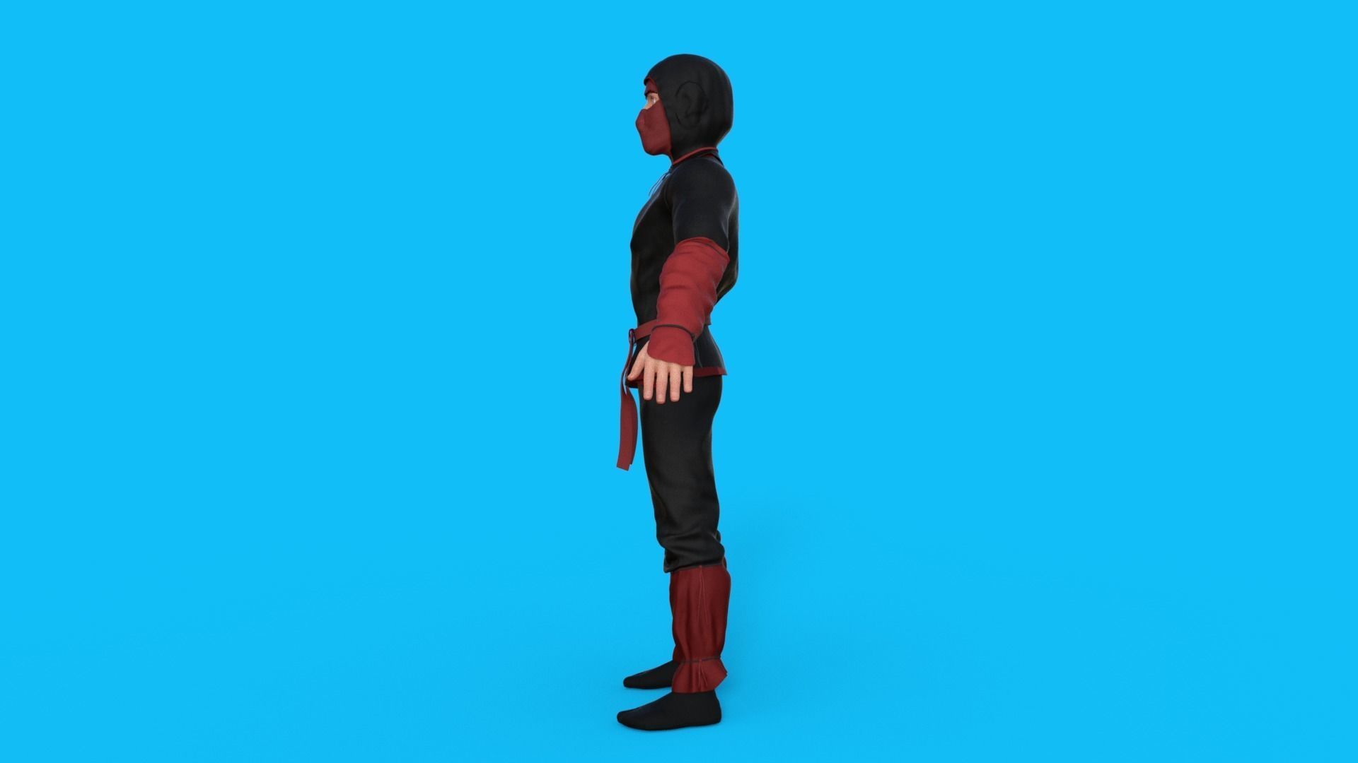 Ninja Character Rigged 3D model_28