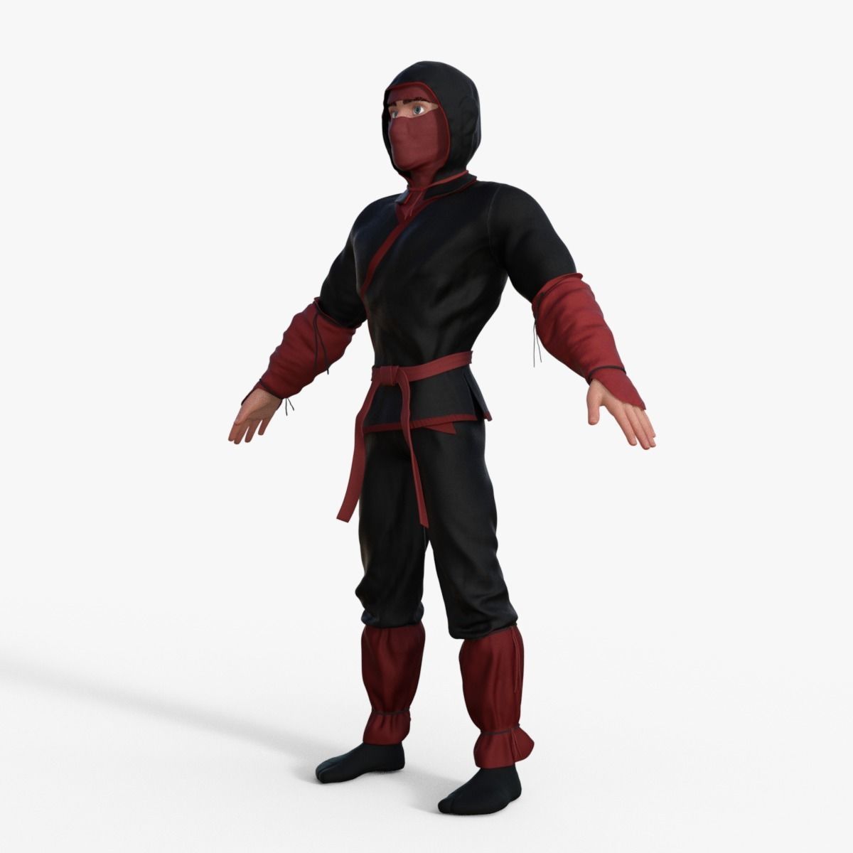 Ninja Character Rigged 3D model_11