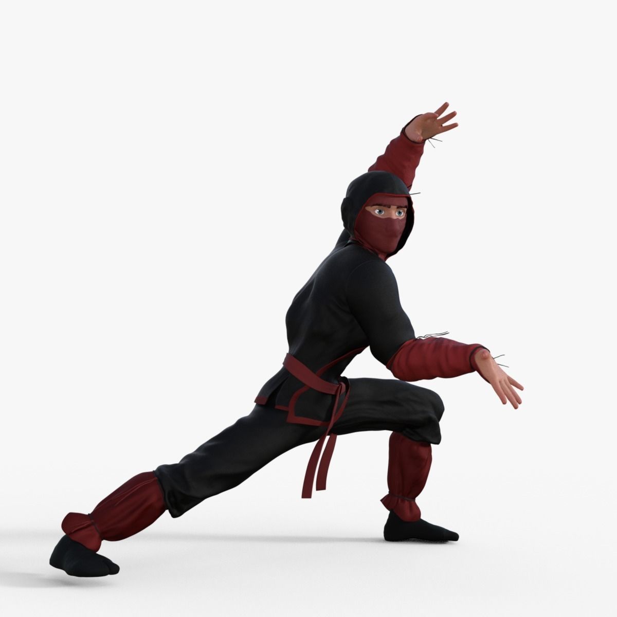 Ninja Character Rigged 3D model_1