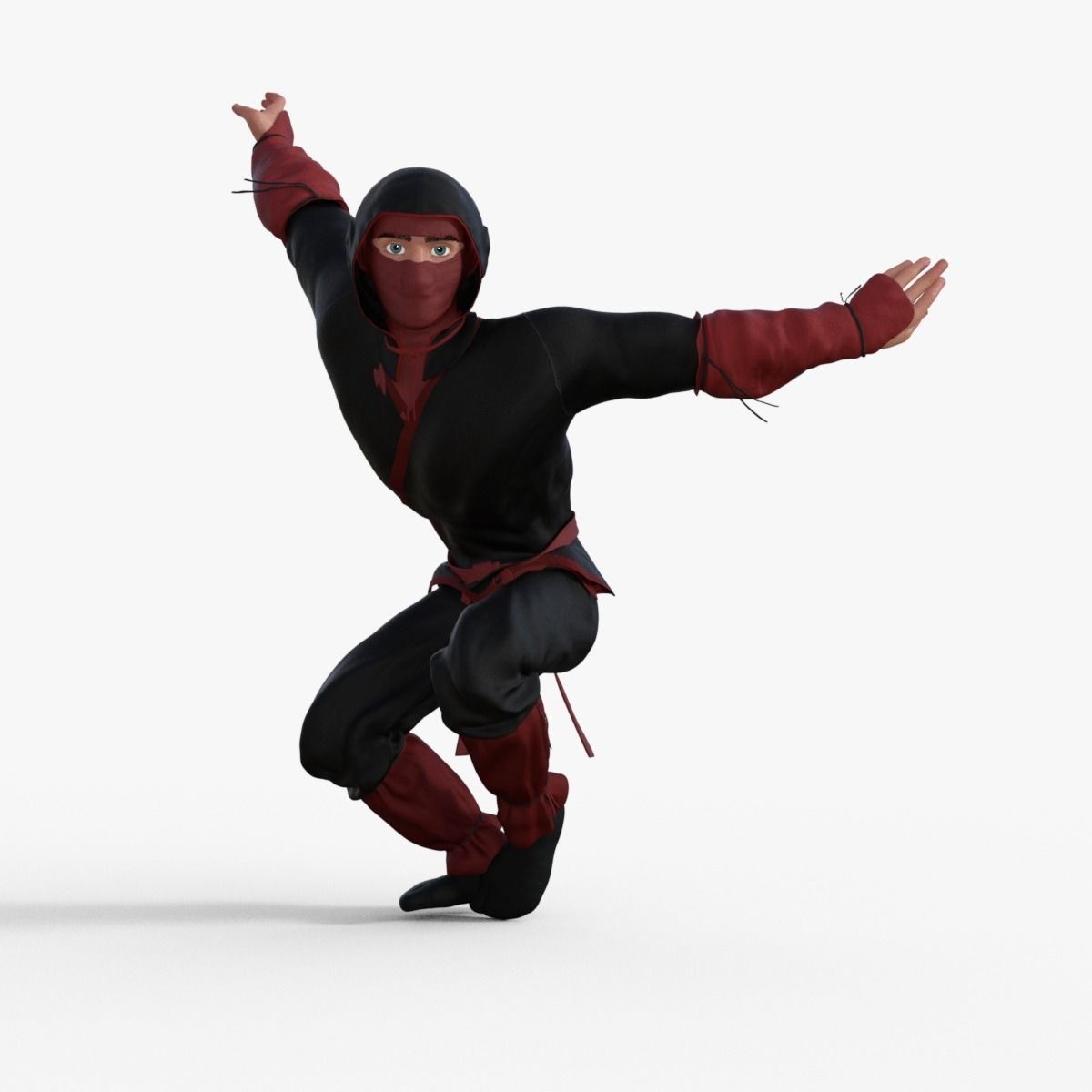 Ninja Character Rigged 3D model_4