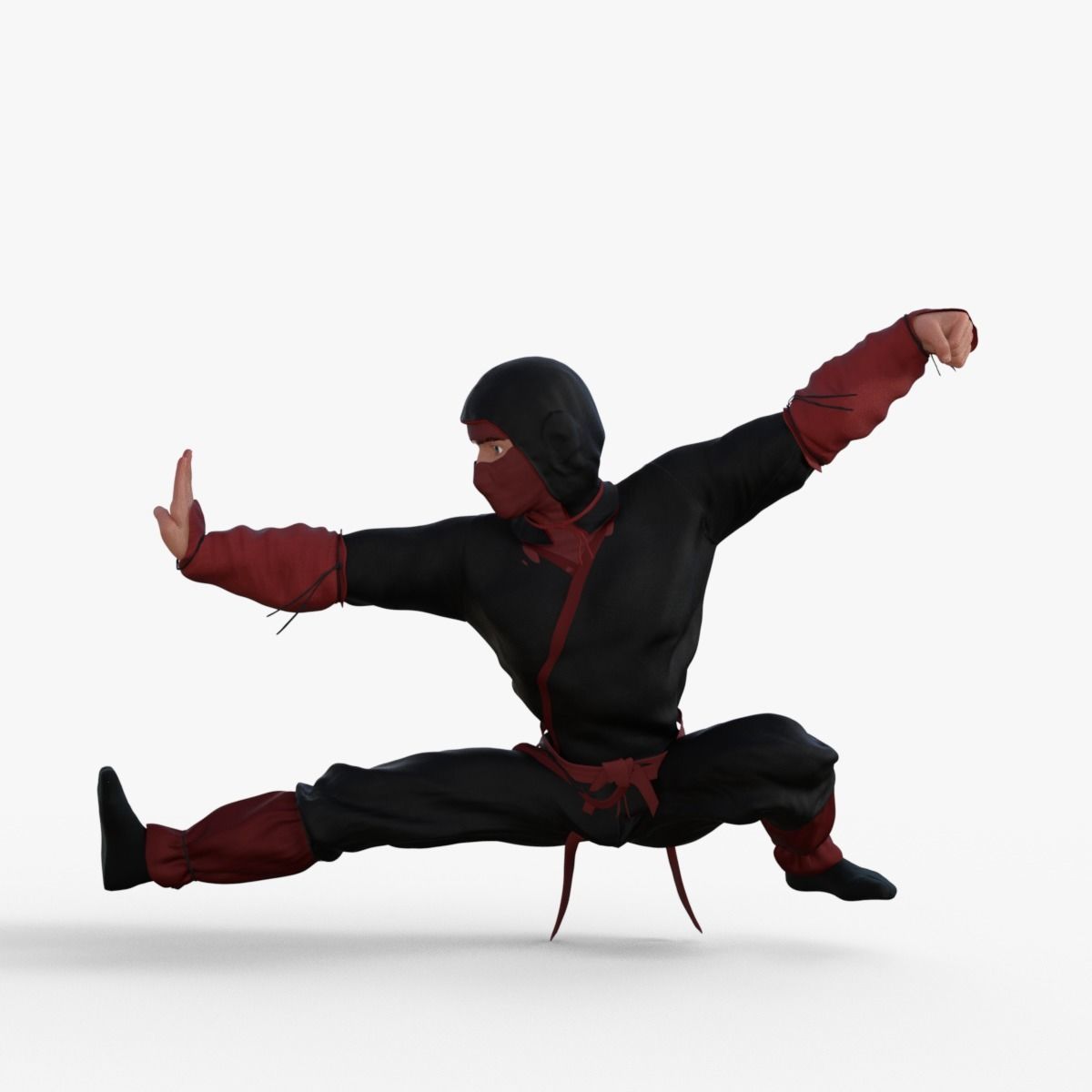 Ninja Character Rigged 3D model_5