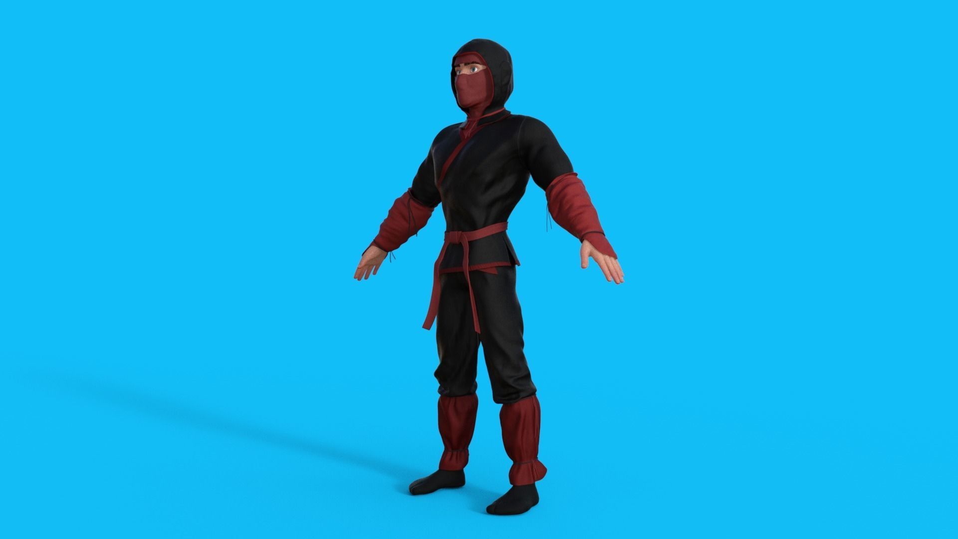 Ninja Character Rigged 3D model_19