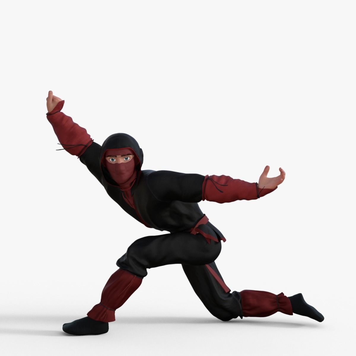 Ninja Character Rigged 3D model_2