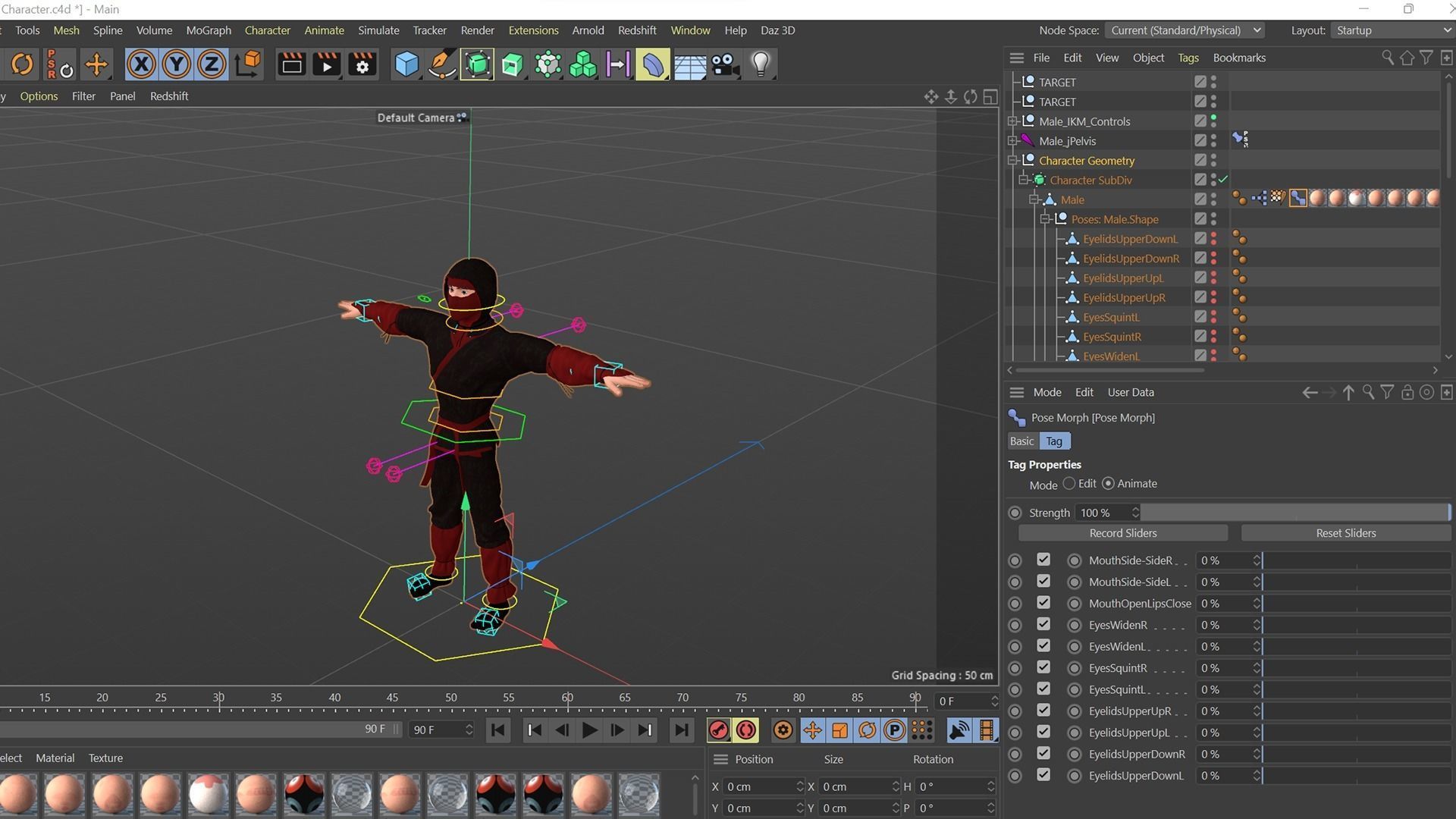 Ninja Character Rigged 3D model_30