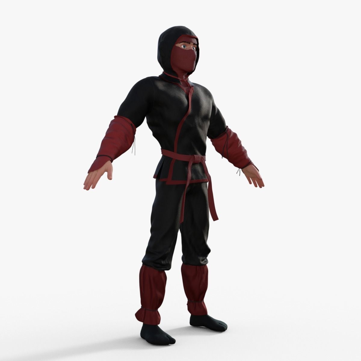 Ninja Character Rigged 3D model_17