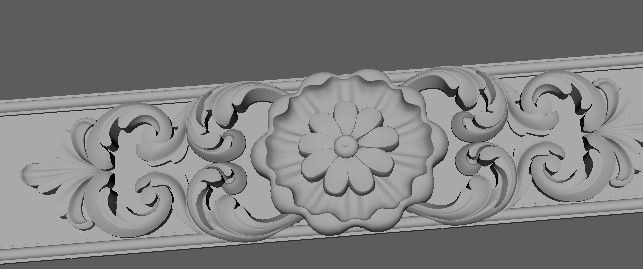 Central decor ornament for furniture 3D model_3