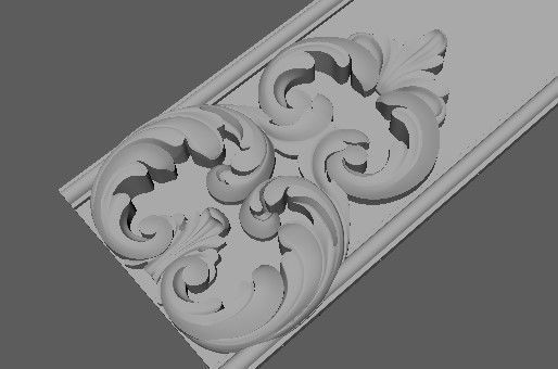 Central decor ornament for furniture 3D model_4
