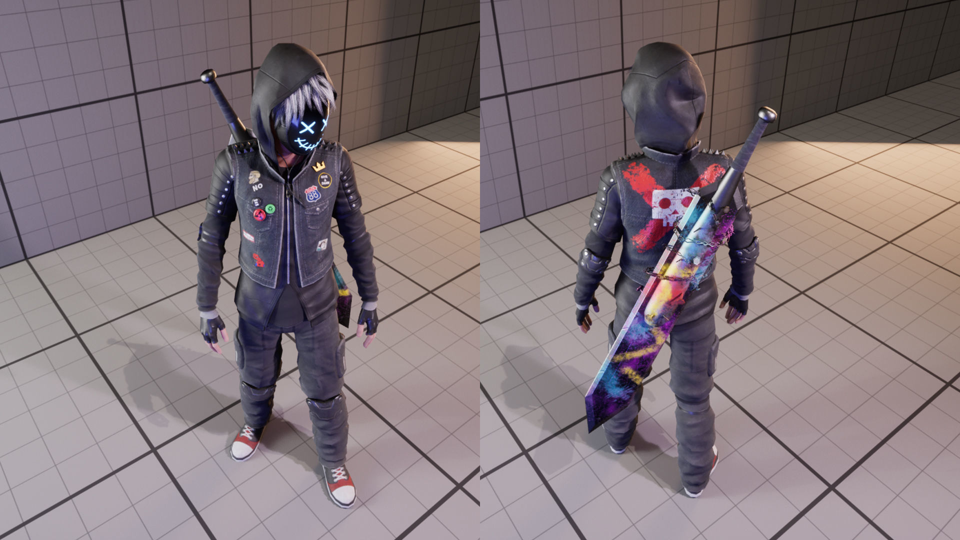 Fantasy Cool Guy With Sword Low-poly 3D model_5