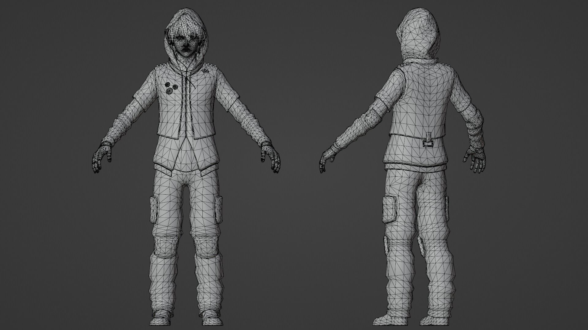 Fantasy Cool Guy With Sword Low-poly 3D model_11