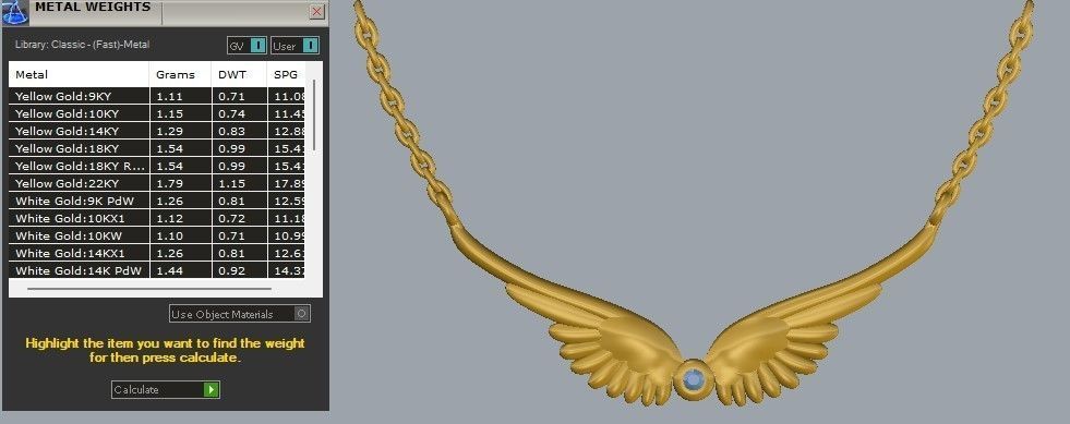 Pendant Wing 3D print model_6