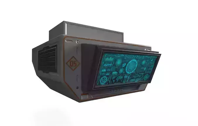 Sci Fi Monitor Module Low-poly 3D model