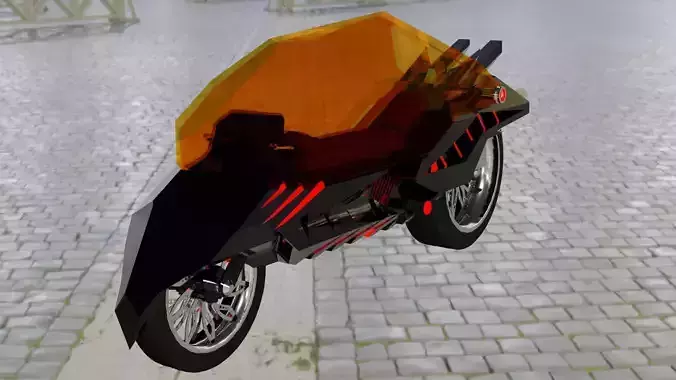 Futuristic cyberpunk motorbike Falcon 564 low poly 
