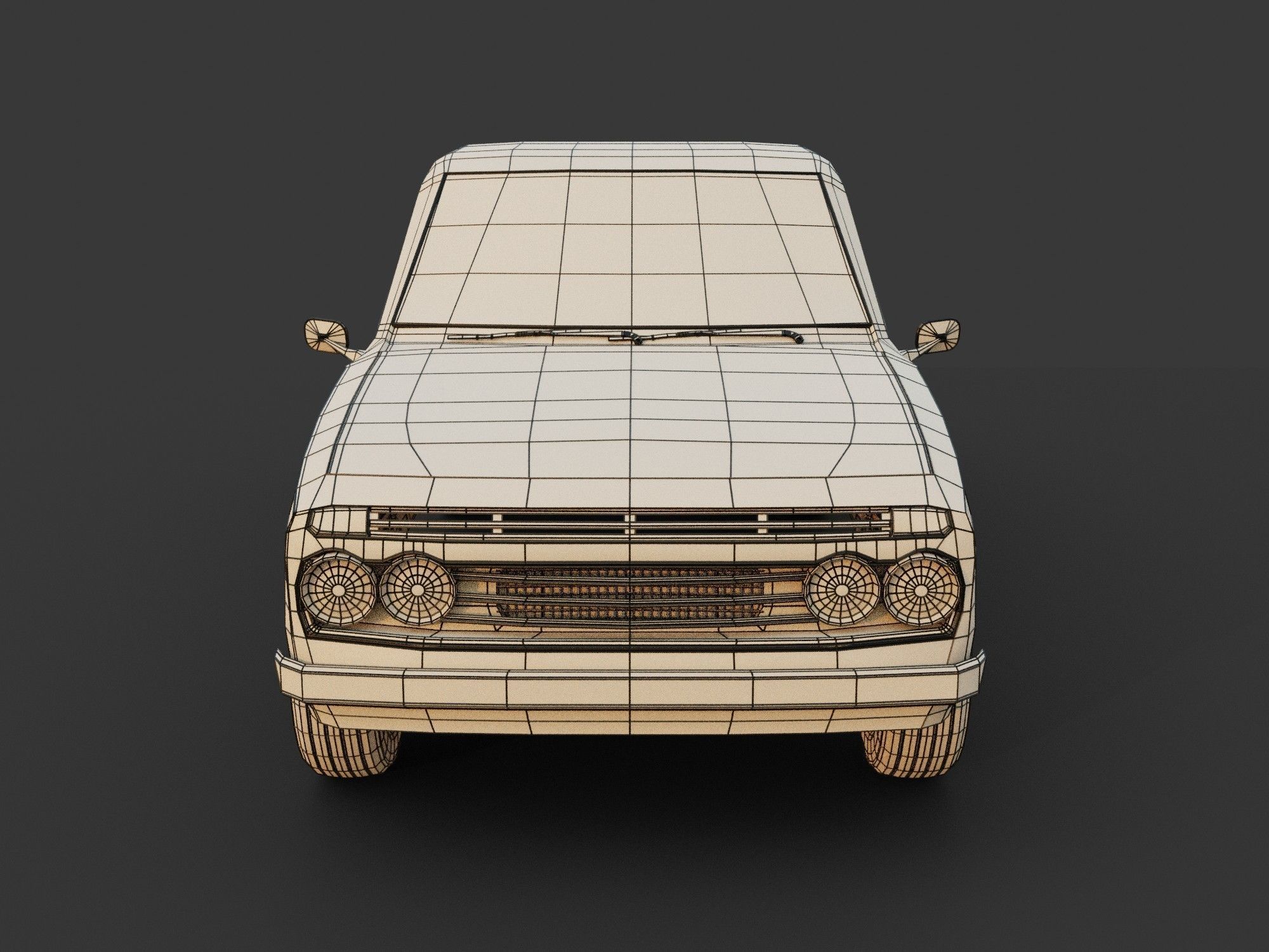 Toyota pick up truck Low-poly 3D model_13
