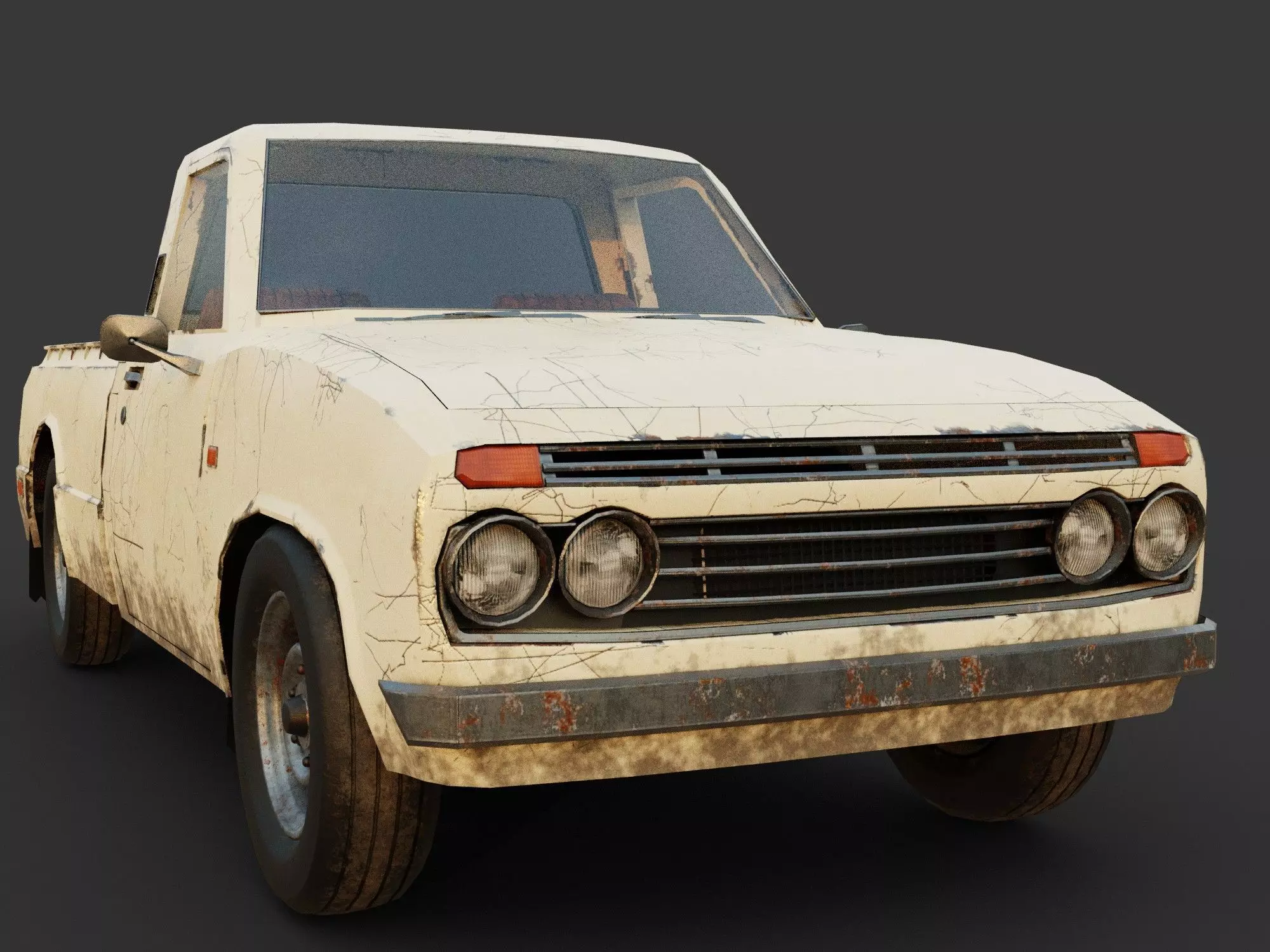 Toyota pick up truck Low-poly 3D model_0