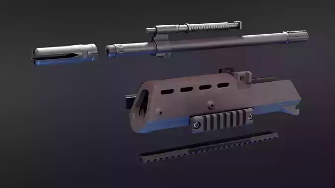G36 Medium length Handguard Low-poly 3D model