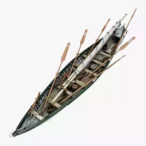 Whaling Boat Low-poly 3D model