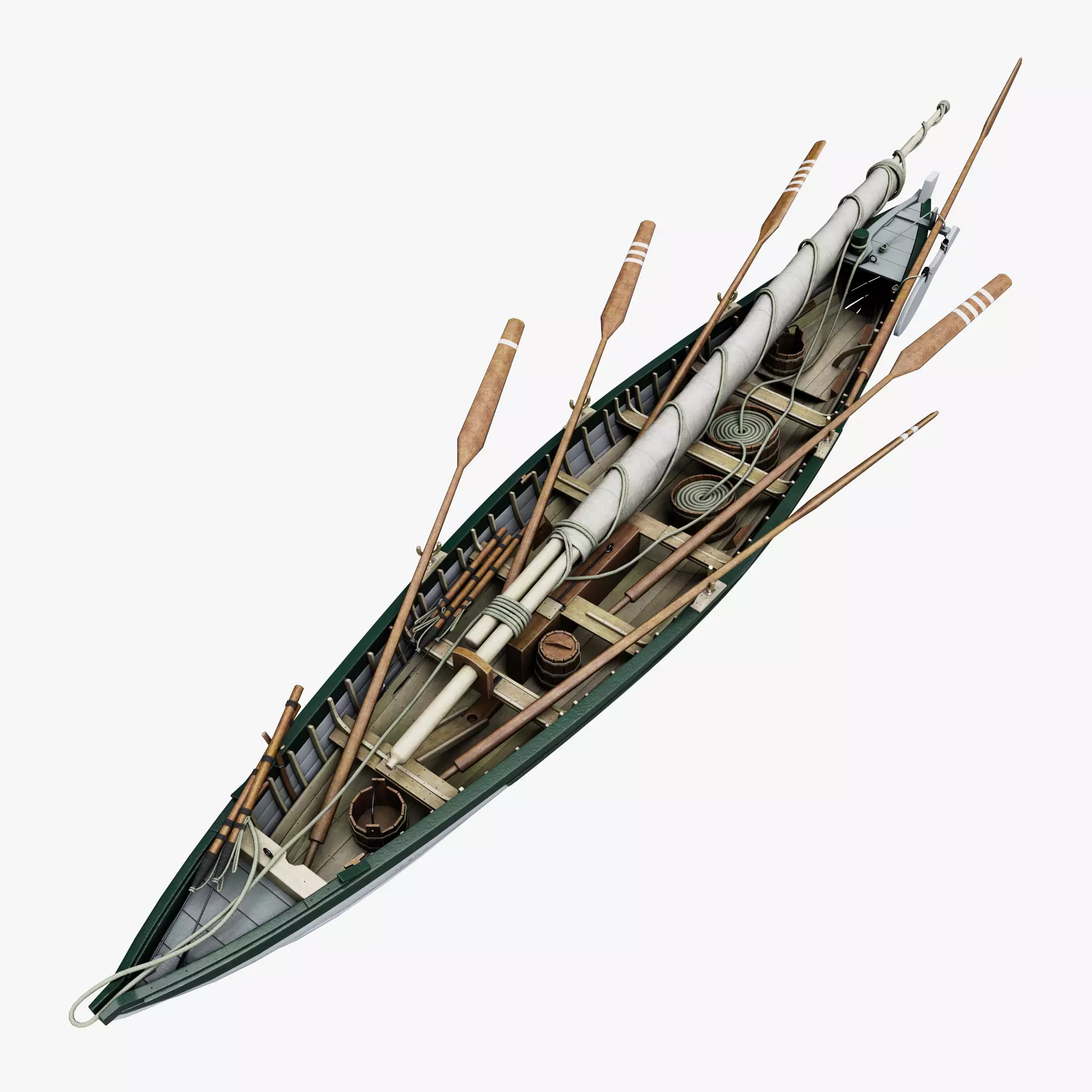 Whaling Boat Low-poly 3D model