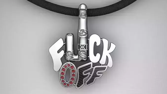 pendant fck off unisex 3D print model